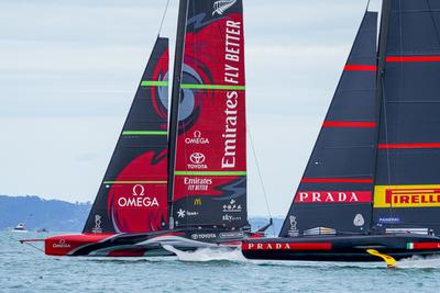 36th AMERICA’S CUP DAY 1, Race 1 to Emirates Team New Zealand, Race 2 to Luna Rossa Prada Pirelli